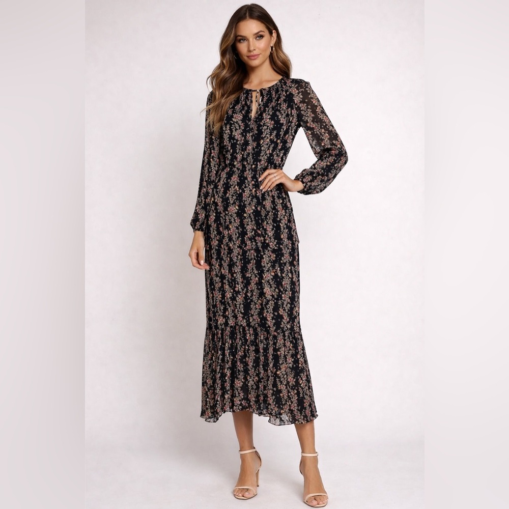 Zara soft Floral Dress Tiered sz XS boho chic XS Dark Romance Whimsgoth modest
